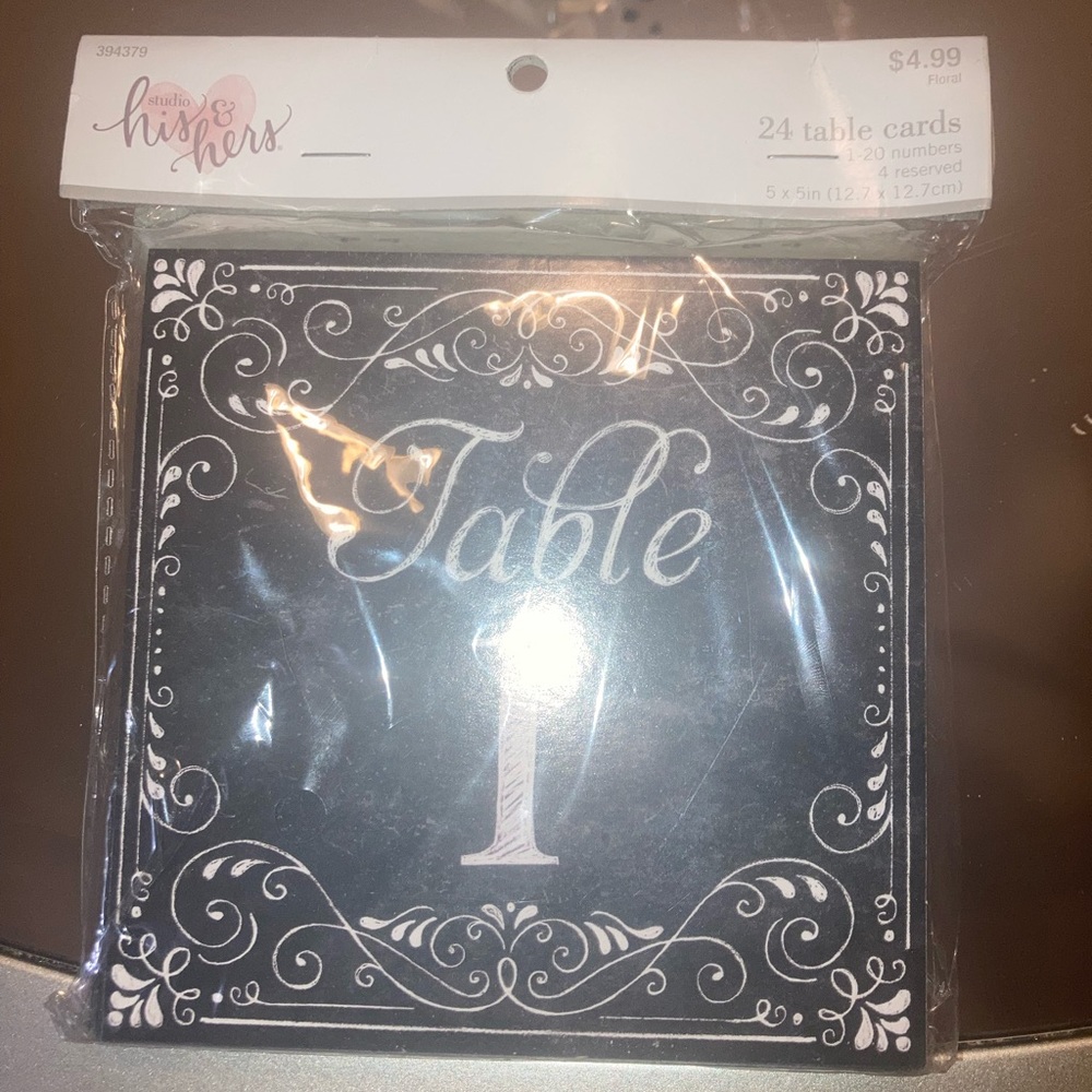 Table Cards For Event Or Wedding